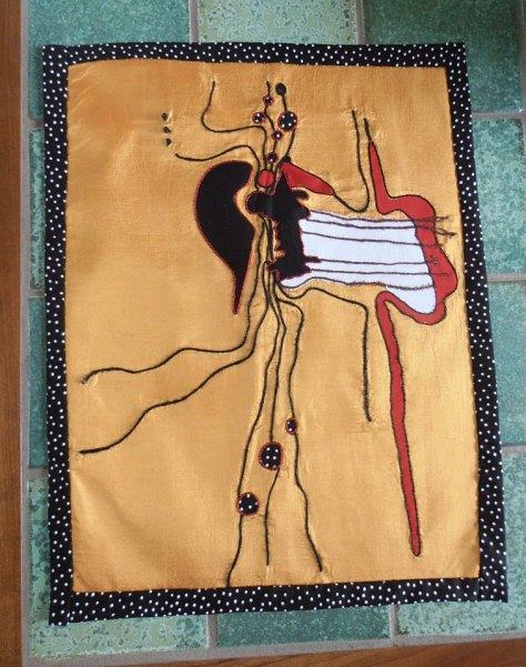 Silk, cotton, cotton thread and floss 19.5”x15”